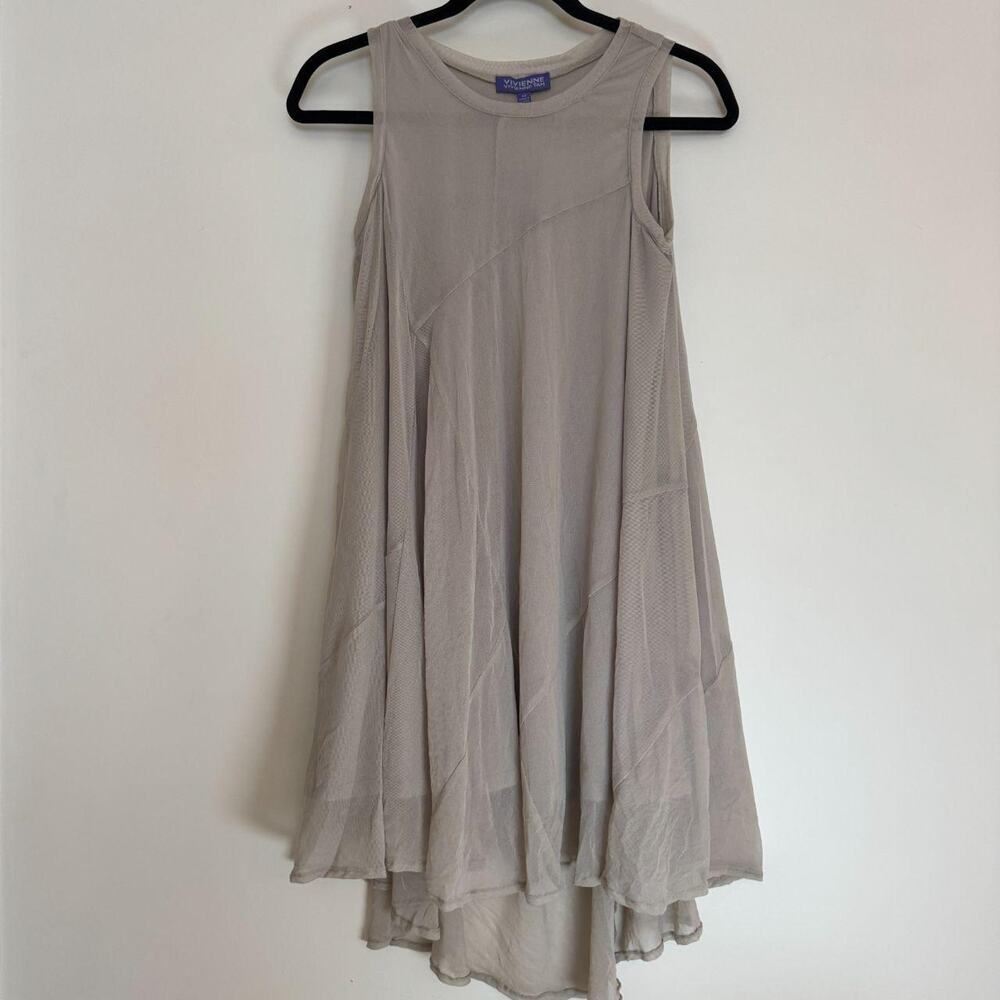 Vivienne Tam Gray Mesh Patchwork Dress — XS